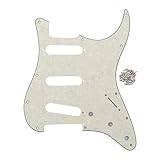 FLEOR 11ホール STスタイル ピックガード SSSギター ピックガード スクラッチプレート ネジセット 4プライ エイジドパール