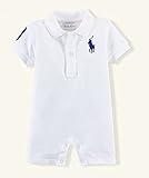 Ralph Lauren(ラルフ ローレン) ビッグ ポニー ショート ワンピース カバーオール(白色)【月齢：9ヶ月】（並行輸入品） [並行輸入品]
