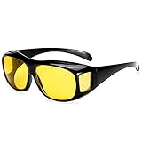 [京都おかげさまで] 偏光 サングラス UV400 紫外線カット オーバーサングラス 眼鏡の上からかけられる オーバーグラス ６点セット メンズ (イエロー)