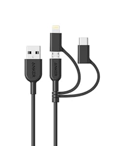 Anker PowerLine II 3-in-1 ケーブル (ライトニング/USB-C/Micro USB) MFi認証 0.9m ブラック