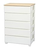 【収納　引き出し】天板耐荷重10ｋｇ♪全段スライドレール仕様のチェスト　５段ワイド