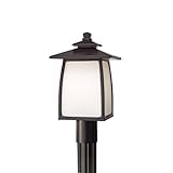 Feiss OL8508ORB 1-Bulb Outdoor Lantern Post Mount, Oil Rubbed Bronze Finish by Lumtopia--DROPSHIP [並