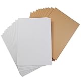 BBEST ボール紙 A4用 300x213mm 20枚入り (表:白 裏:茶色) 厚1mm 厚紙 台紙 梱包 補強 表紙 封筒 クラフト紙 裁断用サイズガイド付