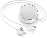 3 in 1 充電ケーブル 巻き取り 20cm-100cm 5種類長さ マルチ高速充電ケーブル MFi認証取得 GAEF 格納式充電 ライトニング/タイプC/マイクロ 一本３役 2.4A急速充電&データ転送 iPhone/iPad/iPod/Samsung Galaxy/Huawei/LG/Sony/HTC/OnePlus用