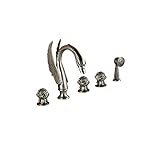 Rozin 白鳥の形 浴室 バスタブ用 蛇口 糸ひき クリスタル 浴槽 風呂用 混合水栓 じゃぐち ハンドシャワー装備