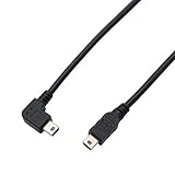 ViViSunミニ90°Ｌ型 ケーブル Mini B to Mini B 5PINケーブル オスtoオス ミニBコネクタ オス－ミニBコネクタ オス 左右90°Ｌ型 データ転送 便利 (左Ｌ)