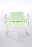 Baby Doll Bedding Solid with Flower Applique Cradle Bedding Set, Mint by Baby Doll Bedding [並行輸入品]