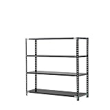 プラス AB 抗菌 スチールラック 耐荷重150kg/段 4段 幅151.2 奥行61.2 高さ150cm AB-15156-4 ブラック 437063
