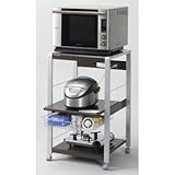 エムケー精工(MK精工) オープンラック レンジ台 「フローリエ」 ロータイプ ブラウン ORL-101T