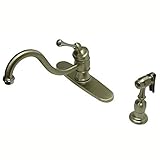 Kingston Brass KB3577BLBS Vintage Kitchen Faucet with Single Handle and Brass Sprayer, 9-1/8-Inch, S
