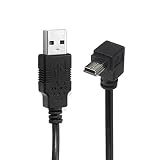 chenyang ミニUSBケーブル USB 2.0オスからミニUSB 5ピンオス 90度アップアングル充電 データ転送延長ケーブル 0.5M