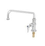 T&S Brass B-0206 Single Pantry Faucet with Single Hole Base, Deck Mount and 12-Inch Swing Nozzle [並行