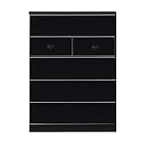 アルファタカバ かっこいい女性チェストシリーズ タバサチェスト 75cm幅5段 ブラック(ハートブラック)