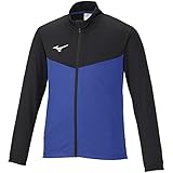 [ミズノ] トレーニングウェア ウォームアップジャケット 吸汗速乾 ジュニア 32JC2410 キッズ ブラック×サーフブルー 140