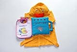 布絵本 ベビーバスローブ よだれかけ7枚組み　えあわせ シーワールド/ あひるのバスローブウィークリービブ ベビーベア柄ハッピースマイルギフトセット