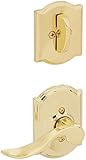 Schlage Lock Company F94ACC605CAMLH Polished Brass Interior Pack Accent Lever Left Handed Dummy Inte