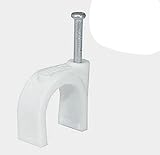 Mini Skater Circle Ethernet Nylon Wire Cable Clips Clamps with Steel Nail, 7mm Diameter, 100pcs/Pack