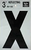 hy-ko rv-50 / X 3 "ブラックビニールself-stick反射文字X