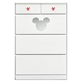 アルファタカバ ディズニー家具シリーズ アンファンミッキー 80cm幅引き出しタイプ レッド 向かって右側身長計