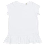 (ラークウッド) Larkwood ベビー・赤ちゃん用 丈長め かわいいフリルつき 半袖Tシャツ カットソー トップス ガールズ 夏 (24-36ヶ月) (ホワイト)