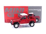 TrueScale Miniatures MINI GT 1/64 ランドローバー ディフェンダー 90 ピックアップ マサイレッド 左ハンドル 完成品
