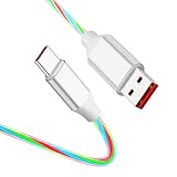 USB Type-cケーブル 1M 最大120WPD急速充電に対応 Xiaomi専用usbタイプcケーブル 光る 発光USB-A to USB C cタイプケーブル 純正と同じ充電速度 高速データ転送 金メッキコネクタ 高耐久性 for Xiaomi Pad 5/POCO F4 GT/13T Pro/12T Pro/Mi 11 Lite 5G/14 Ultraなどシャオミスマートフォン