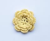 Baby Deer Clips　ヘアクリップ for ベビー　大きめニットフラワー（クリームイエロー）