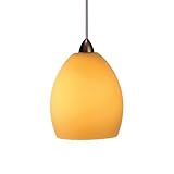 WAC Lighting MP-LED524-AM/CH Sarah 5W 12V 3500K LED MonoPoint Pendant with Amber Art Glass Shade, Ch