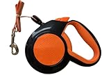 Lovep.c(ラブピーシー) 犬 リード 伸縮 長さ8m 自動巻き 巻き取り式 荷重30kg 散歩 しつけ 訓練 大型犬 中型犬 小型犬 伸びる 犬用品 ペット用品 犬グッズ お出かけ オレンジ