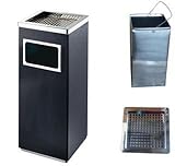 ゴミ箱　灰皿　ゴミ箱付き灰皿A-083B、業務用ゴミ箱（ブラック）、スタンド灰皿、屋外灰皿、喫煙所、スタンド型灰皿、屋外用灰皿、べランダ、ごみ箱、業務用ごみ箱、灰皿付きゴミ箱