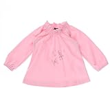 北欧デンマークの子供服ブランド CADEAUチュニック風バタフライ長袖Tシャツ ピンク 98ｃｍ