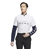 [アディダスゴルフ] ゴルフポロシャツ モックネック レイヤード EPW グラフィック L/Sストレッチシャツ メンズ ホワイト