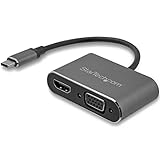 StarTech.com USB-C - VGA/HDMI変換ディスプレイアダプタ 2-in-1 USB Type-Cマルチアダプター 4K/30Hz アルミケース スペースグレー CDP2HDVGA