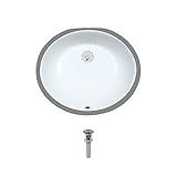 Mr Direct upm-white磁器アンダーマウントシンクバスルームのアンサンブル 7.25 x 19.00 x 15.50 inches シルバー UPM-W-PUD-C 1