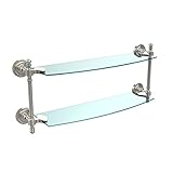 Allied Brass RD-34/18-SN 18 x 5 Double Glass Shelf Antique Copper by Allied Brass