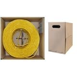Dealsjungle Bulk Shielded Cat 5e Yellow Ethernet Cable, STP (Shielded Twisted Pair), Solid, Pullbox,