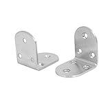 uxcell 50mmx50mm ステンレス鋼 90 度 L 字型のアングル棚支柱ブラケット 2 個入り