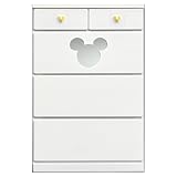 アルファタカバ ディズニー家具シリーズ アンファンミッキー 80cm幅引き出しタイプ イエロー 向かって右側身長計