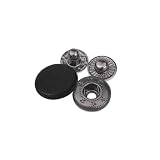 バネホック 大 15mm 10組入り バネホックボタン レザークラフト 留め具 DIY 手芸 黒