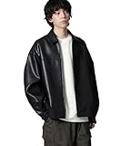 [ナノ・ユニバース] WEB限定/フェイクレザー オーバー ブルゾン メンズ L 010 ブラック 672-4212218
