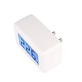 Tiptiper フラットプラグ、AC80 - 300V液晶電子デジタル電圧計電圧メーターワットメーターホワイト、USプラグ