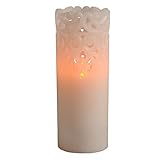 Gerson Lace Work Design Wax LED Candle, 3 by 8-Inch
