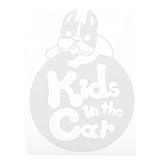 ホワイト（白） 犬 フレンチブルドッグ 円 Kids in the car キッズ イン ザ カー キッズインカー ステッカー 窓ガラス用シールタイプ 車...