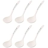 uxcell レードル おたま スプーン 台所用品 プラスチック製 丸い ソース お粥グレービー スープ お米 ベージュ 6個入り