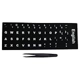 キーボード シール ステッカー ラベル 貼り付け用ピンセット付属 (英語) ND-0263-R01-english-BK