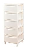 平和工業 リビング収納 チェスト ルーセント 5段 365 アイボリー