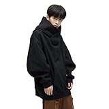 [YEOREO] パーカー メンズ タートルネックトレーナー メンズ おしゃれ パーカー 大きいサイズ フード付き 無地 長袖 プルオーバー