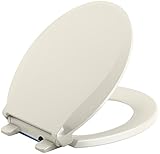 KOHLER 75758-96 Cachet Nightlight Quiet-Close with Grip-Tight Round-Front Toilet Seat, Biscuit [並行輸入