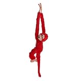 Lovoski 可愛い　25.5インチ　動物　ぬいぐるみ　 モンキー 　ハンドハンギング　手吊り猿　子供　お気に入り　おもちゃ　装飾　贈り物　　6色選べる - レッド