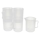 uxcell 計量カップ メジャーカップ 1000mL容量 プラスチック測定カップ 液体測定カップ 5個入り